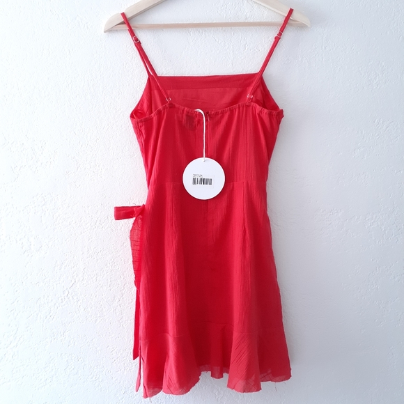 Polly Princess Red Mini Wrap Dress - Picture 10 of 11